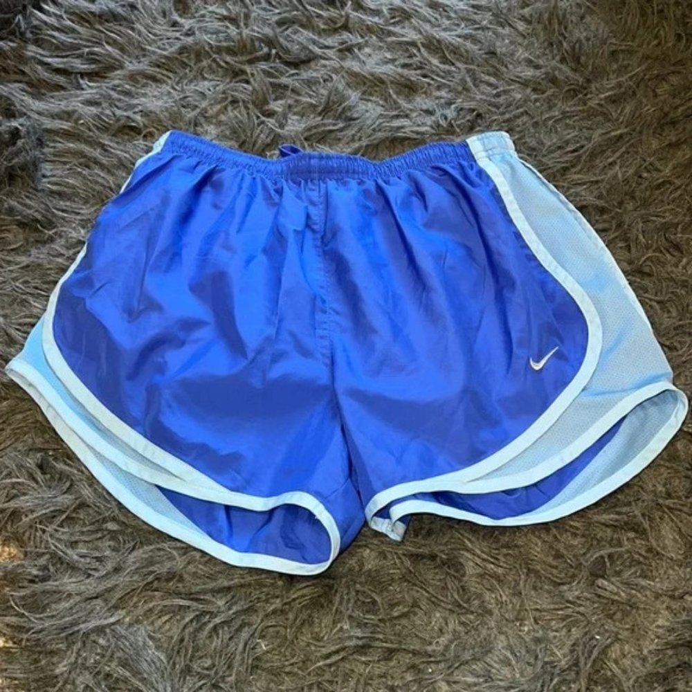 Women's Nike Running Shorts, size M, lined, paint stain on back - see picture